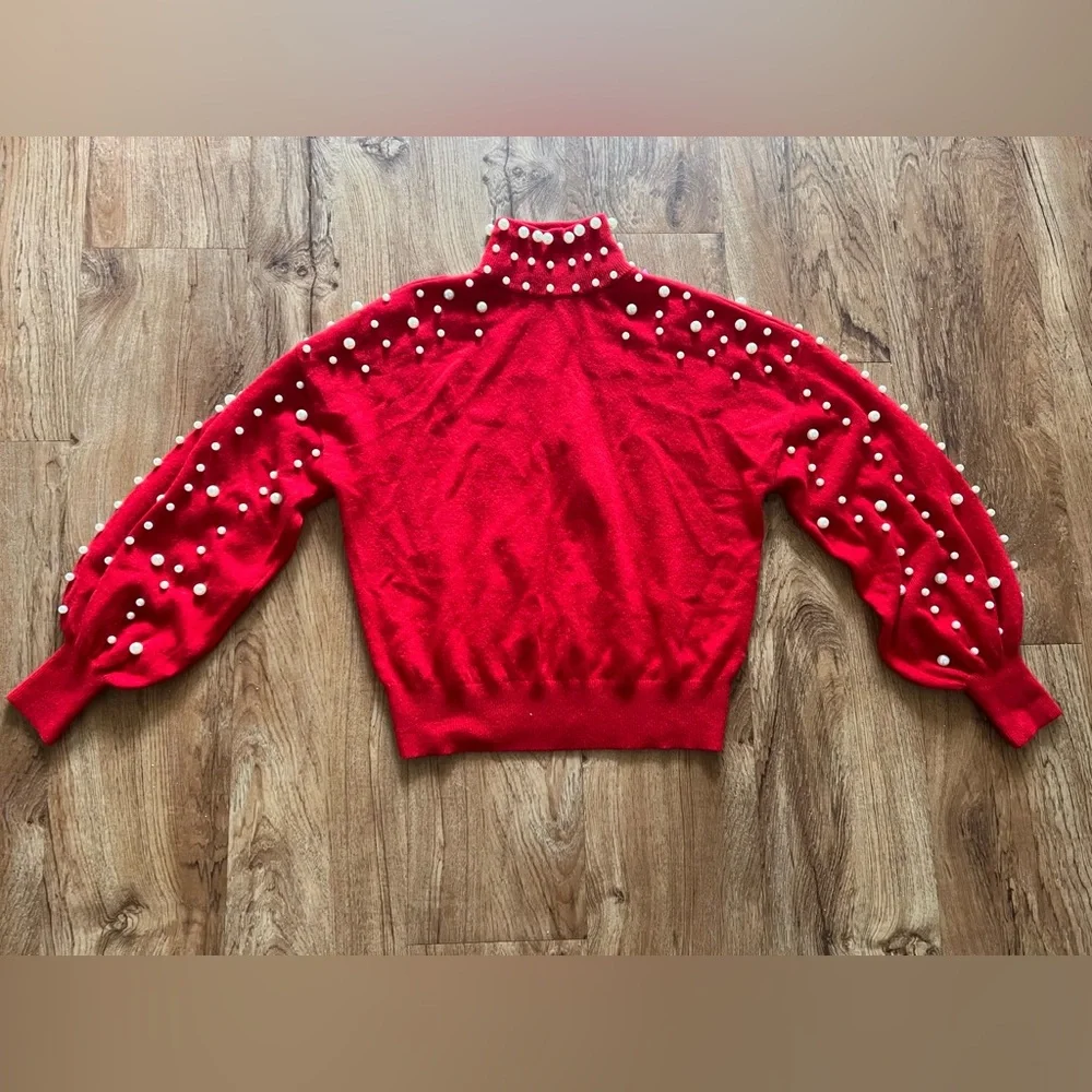 Charter Club 100% Cashmere Turtleneck Sweater with Pearl Accents - Picture 2 of 8